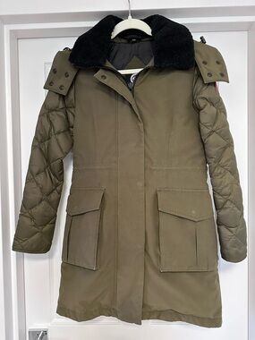 Canada Goose Olive Green Parka with Black Fur Collar